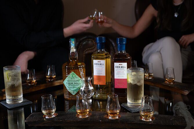 Barrel-top whisky tasting in St Andrews - The flight itself: two core Single Malts plus a blended malt