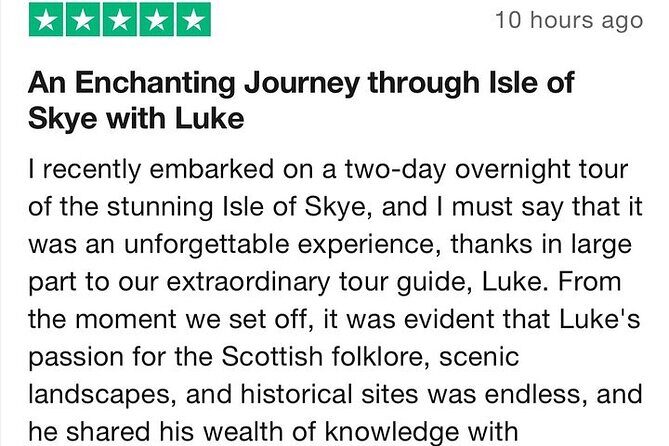 'Luke Skye-Walkers' 1 Day Isle of Skye Adventure + Hike Options - Glenmoriston to Glenshiel Chocolates: Short Stops That Keep You Smiling